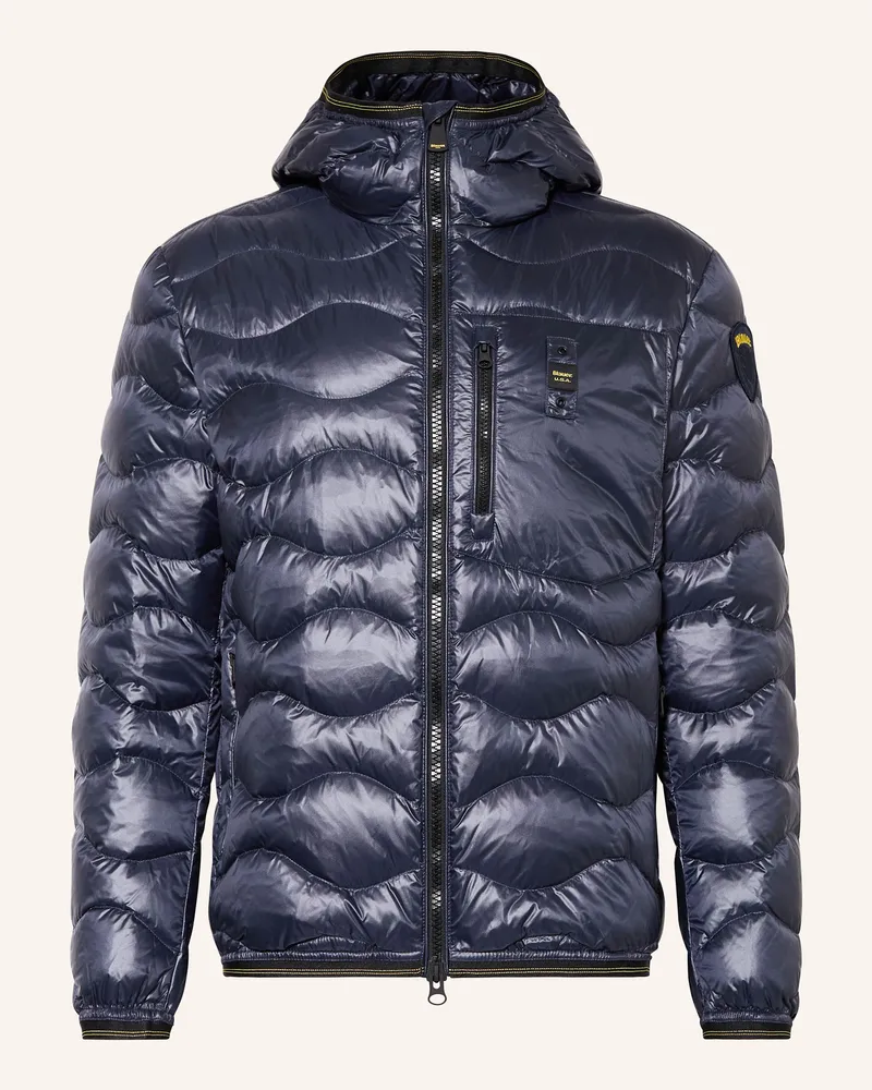 Blauer Daunenjacke Wave blau Dunkelblau