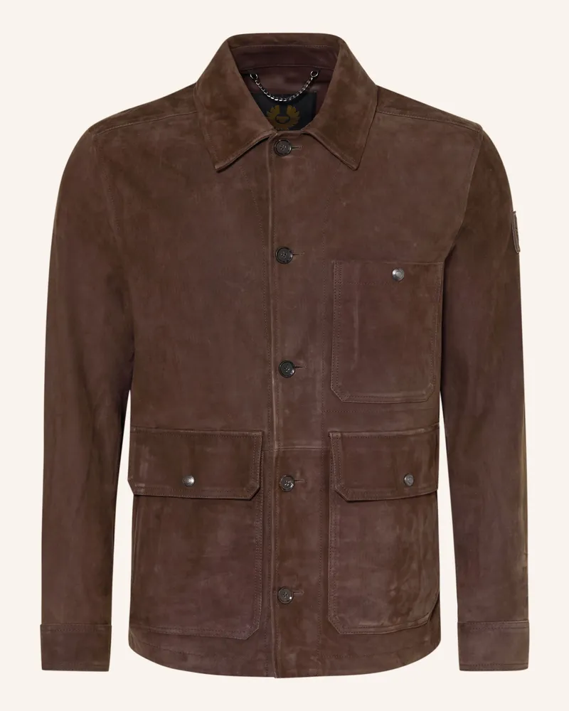 Belstaff Lederjacke Trail beige Dunkelbraun