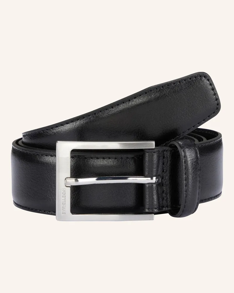 Strellson Gürtel Ledergürtel, Schwarz schwarz Schwarz