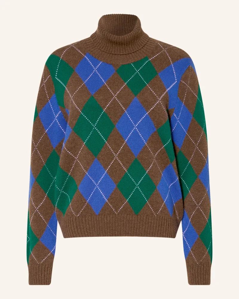 SEM PER LEI Rollkragenpullover Mit Cashmere braun Dunkelbraun