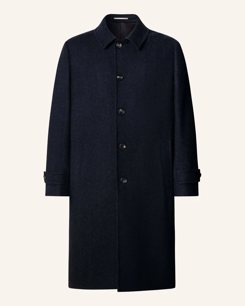 Hackett Stehkragenmantel Sr Hbone Wl Cash Coat blau Dunkelblau