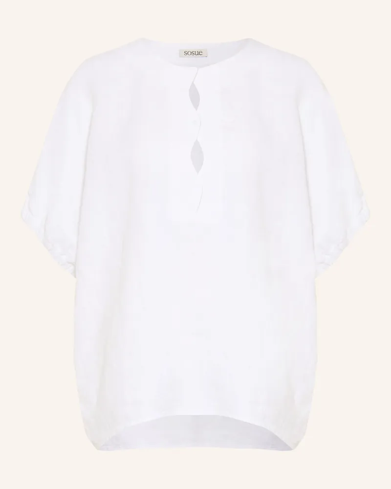 SoSUE Blusenshirt Aus Leinen weiss Weiss