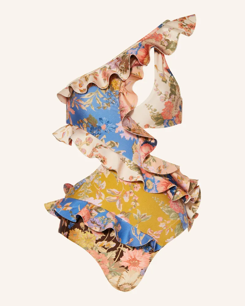 Zimmermann One-Shoulder-Badeanzug AUGUST Blau