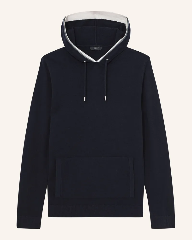 Reiss Strick-Hoodie Falmer Aus Merinowolle blau Dunkelblau