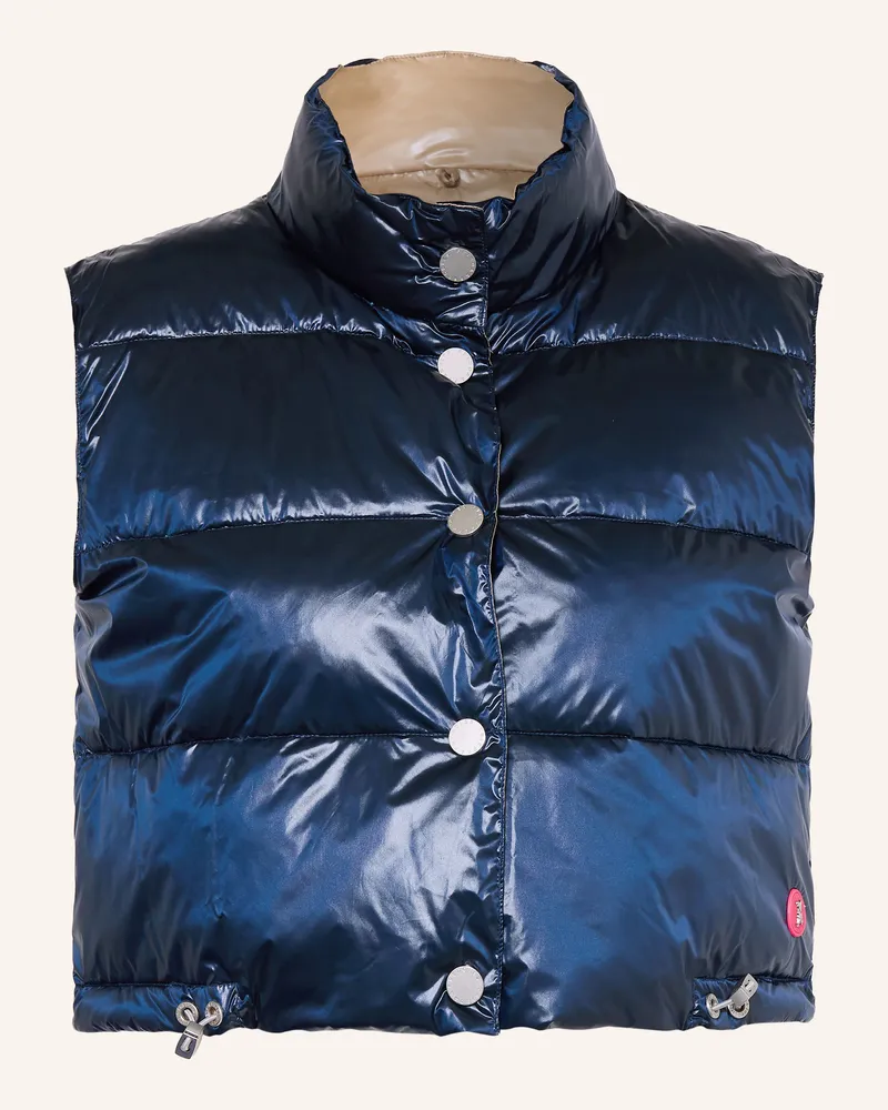 Frieda & Freddies Cropped-Steppweste Maddy Zum Wenden blau Dunkelblau