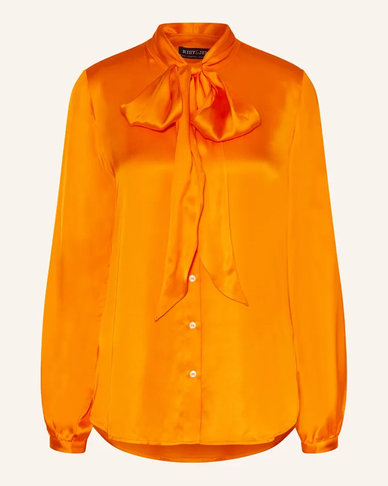 Risy & Jerfs Satinbluse mit abnehmbarer Schluppe Orange