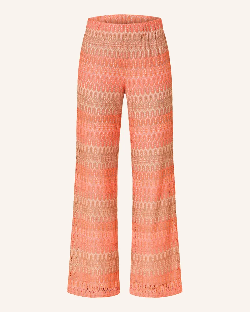 Cartoon Marlenehose aus Lochspitze Neonrosa