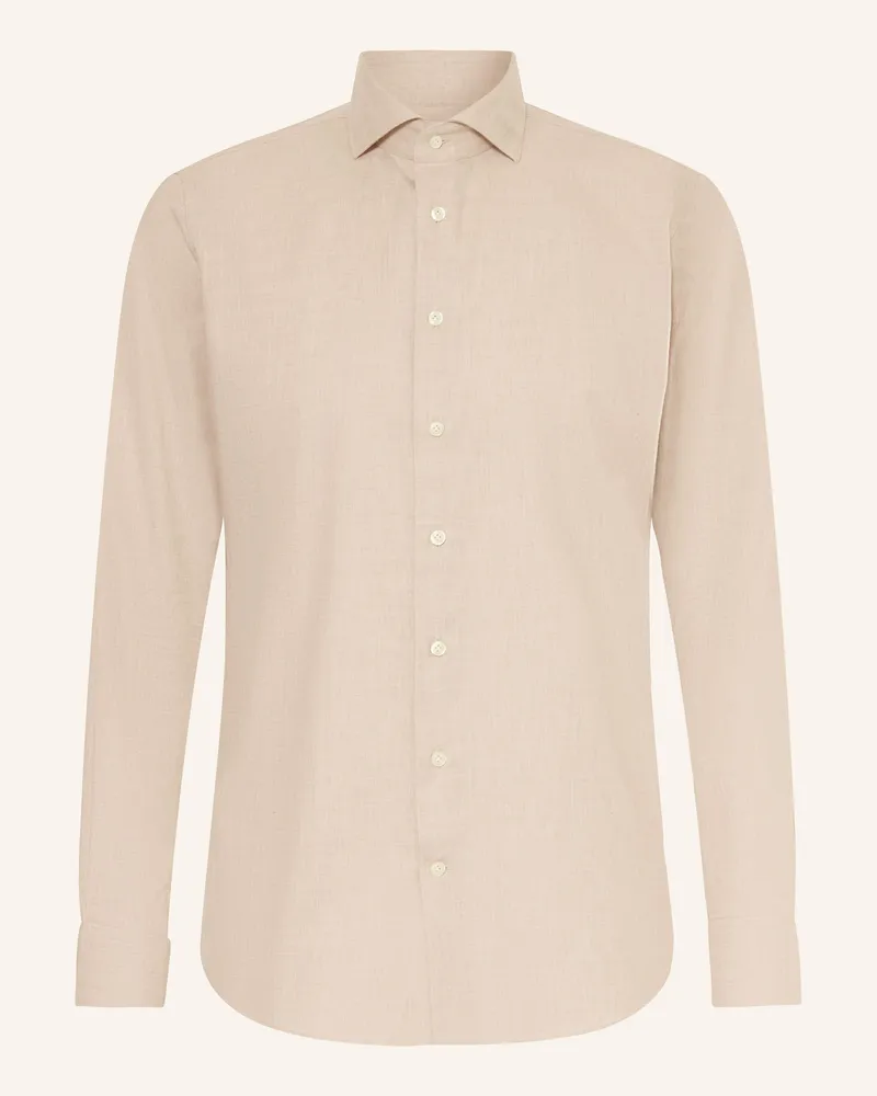 Profuomo Flanellhemd Slim Fit Beige