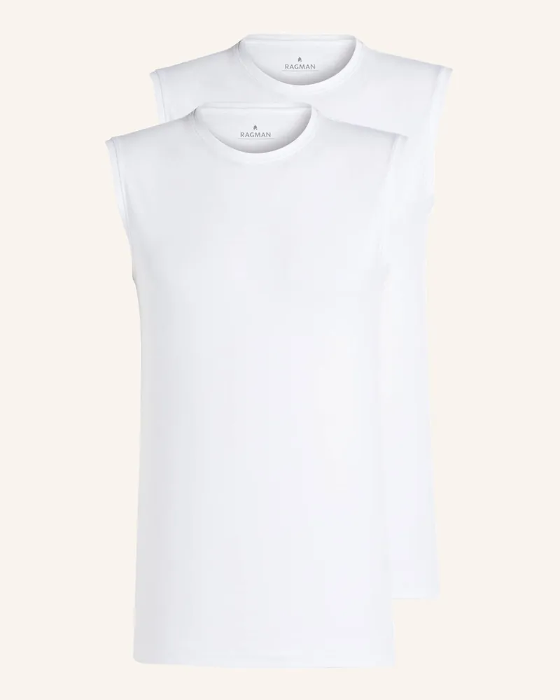 Ragman 2er-Pack Unterhemden weiss Weiss