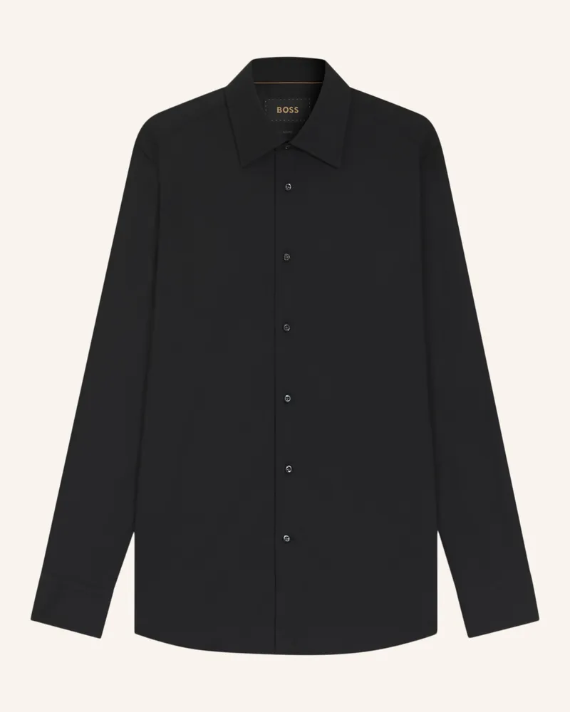 HUGO BOSS Business Hemd L-HAYS-KENT-C1-243 Slim Fit Schwarz