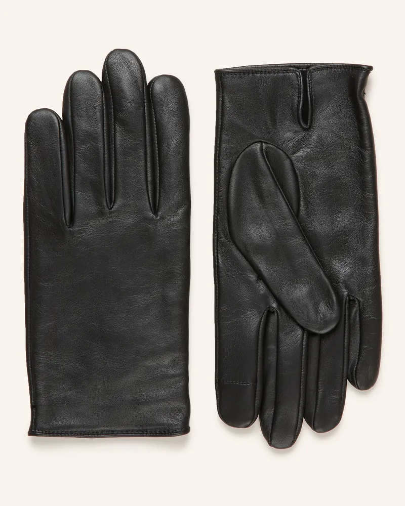 HUGO BOSS Lederhandschuhe Glove Mit Touchscreen-Funktion schwarz Schwarz