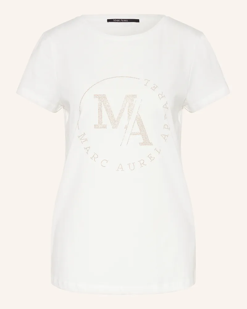MARC AUREL T-Shirt mit Schmucksteinen Weiss