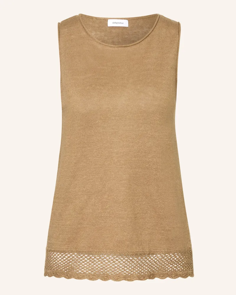 Darling Harbour Leinentop braun Cappuccino