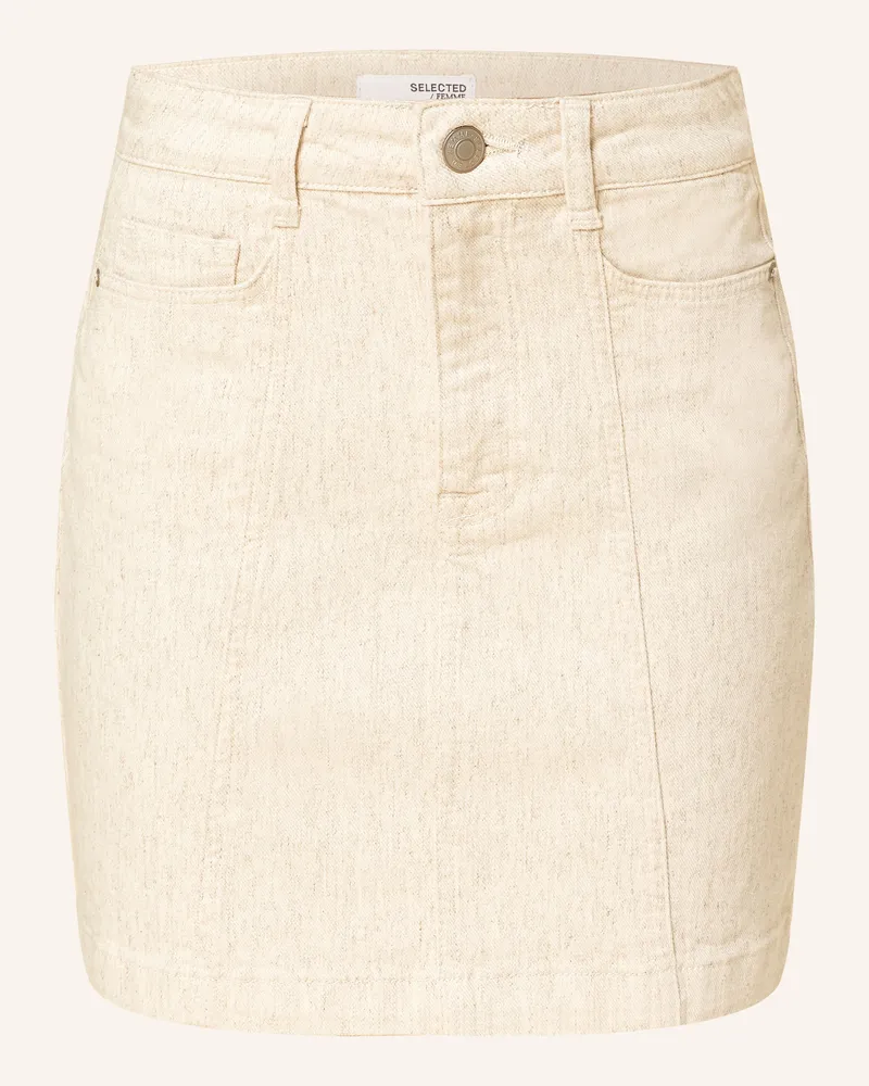 Selected Jeansrock beige Egret