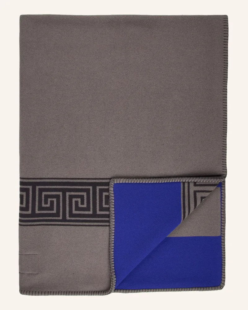 Zoeppritz Plaid Heritage Mit Merinowolle blau Grau