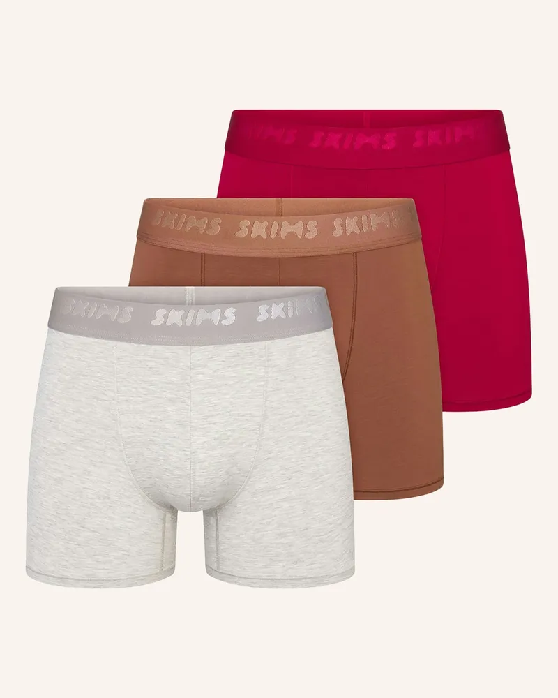 SKIMS 3er-Pack Boxershorts Skims Stretch grau Wood