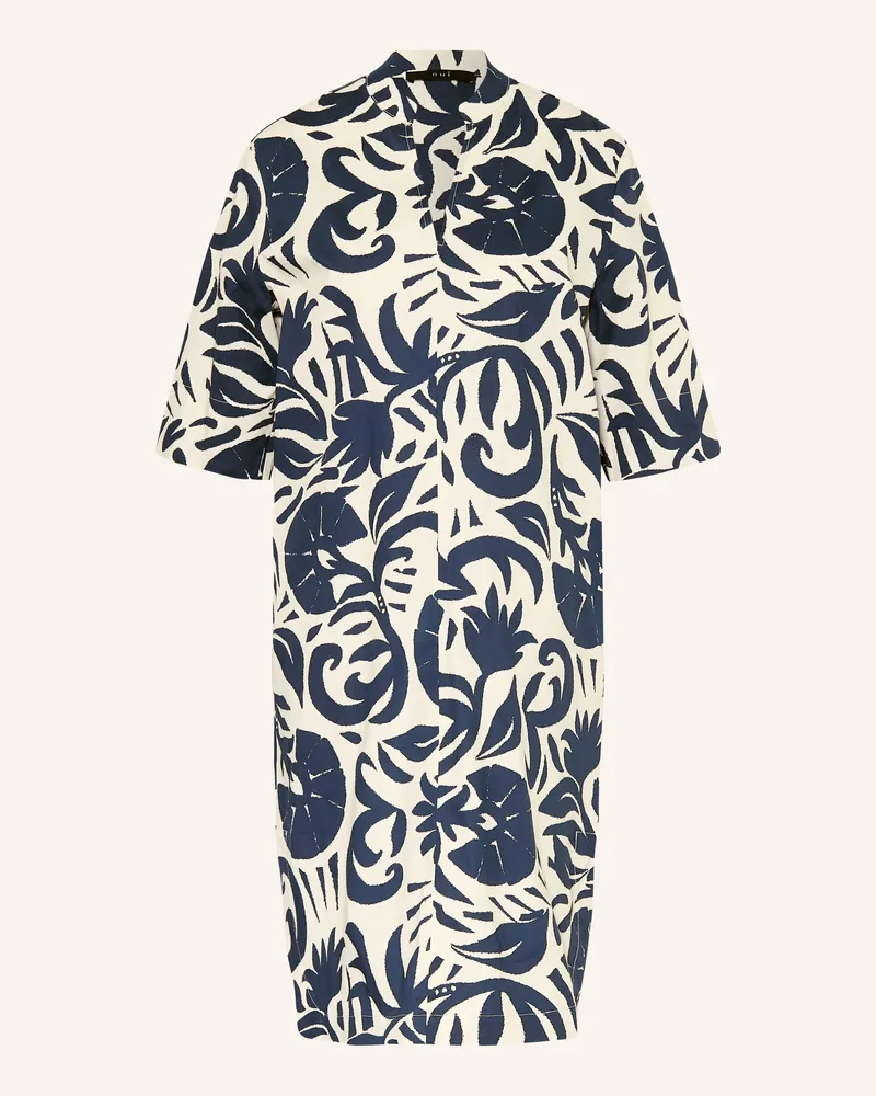 Oui  Kleid Mit 3/4-Arm weiss Dunkelblau