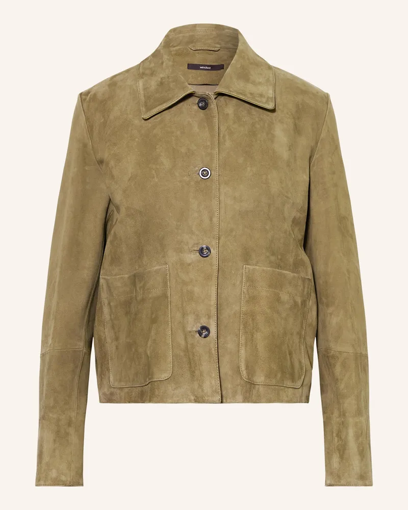 windsor. Lederjacke Oliv
