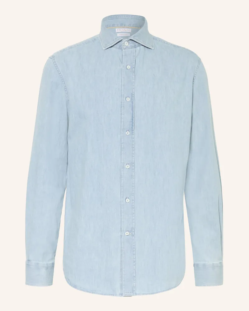Brunello Cucinelli Jeanshemd Comfort Fit blau Hellblau