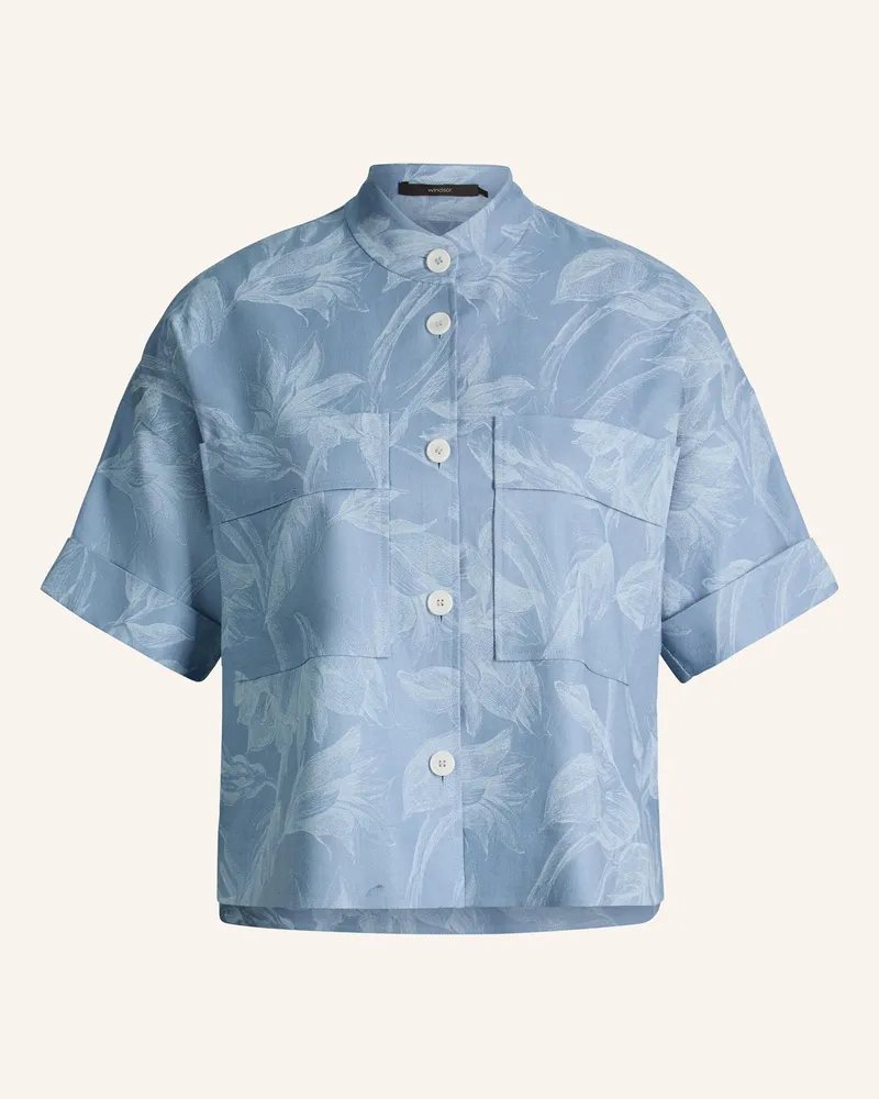 windsor. Hemdbluse braun Hellblau