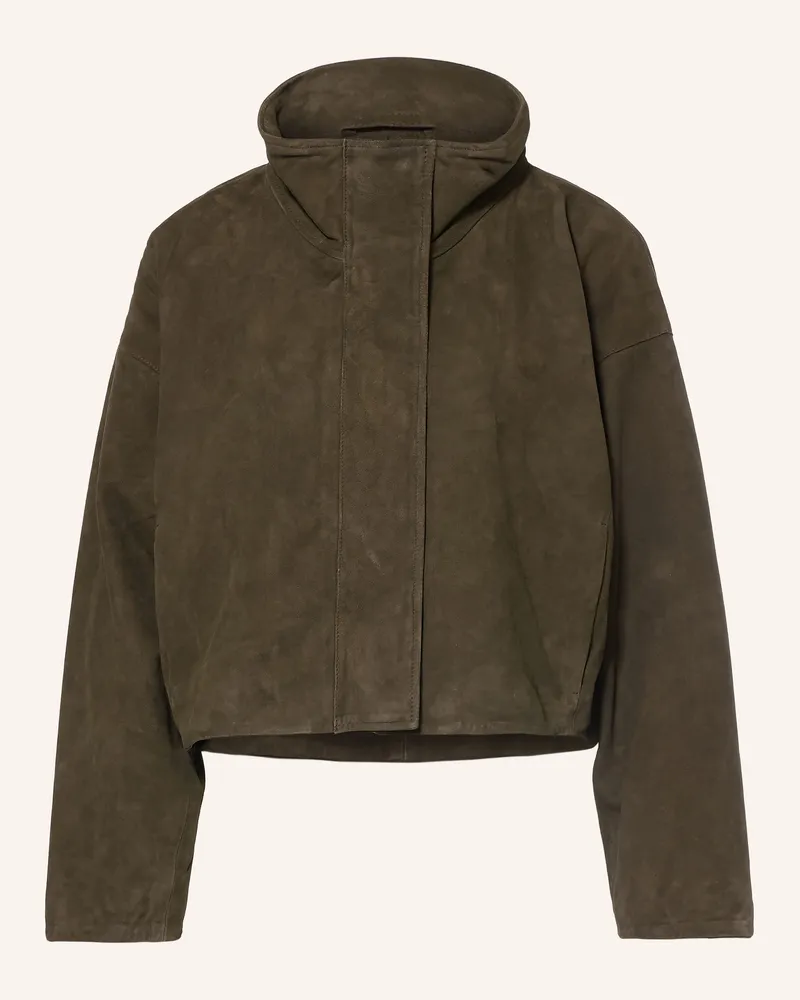 AllSaints Lederjacke Ryder gruen Khaki