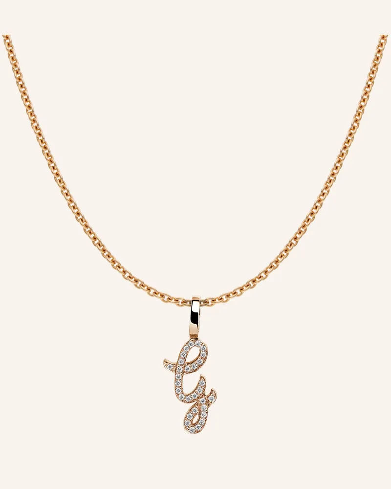 CADA Kette TINY DIAMOND LETTER G Roségold