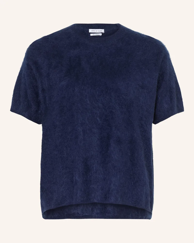 Mrs & HUGS Strickshirt Aus Cashmere blau Dunkelblau