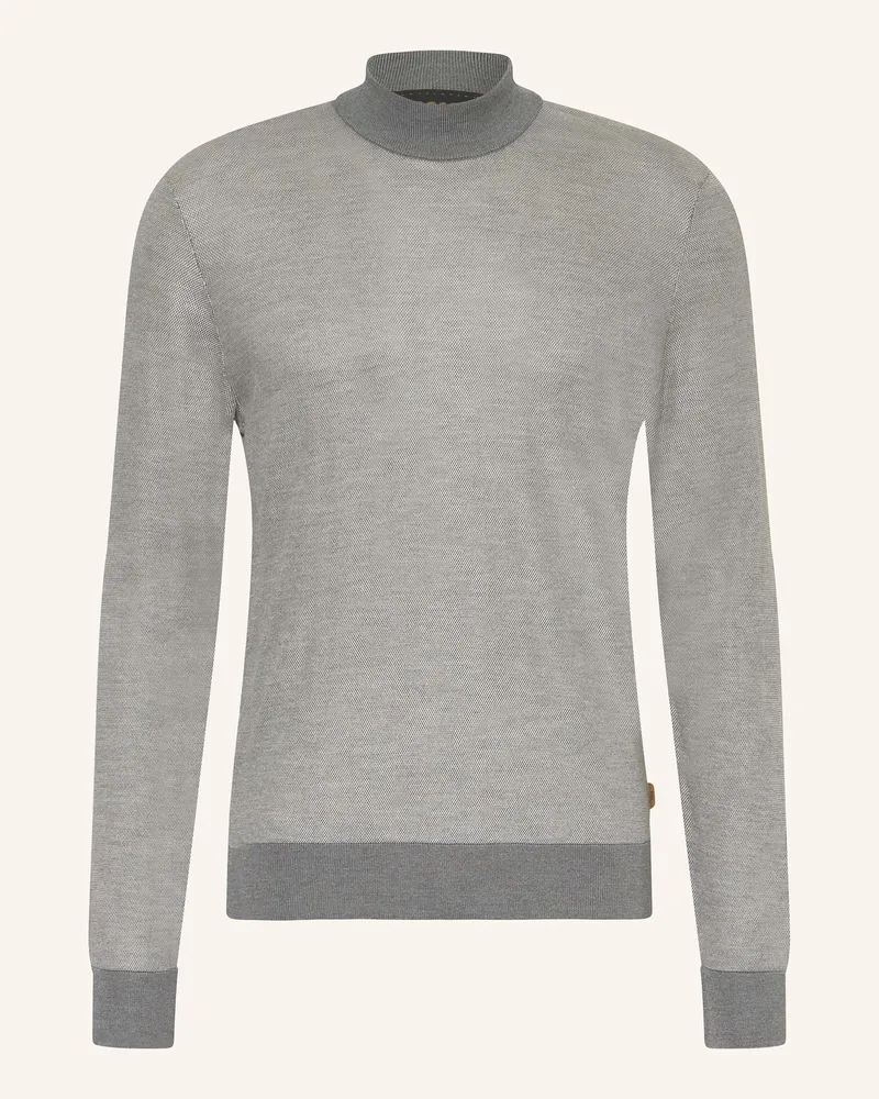 HUGO BOSS Seidenpullover HUGO Grau