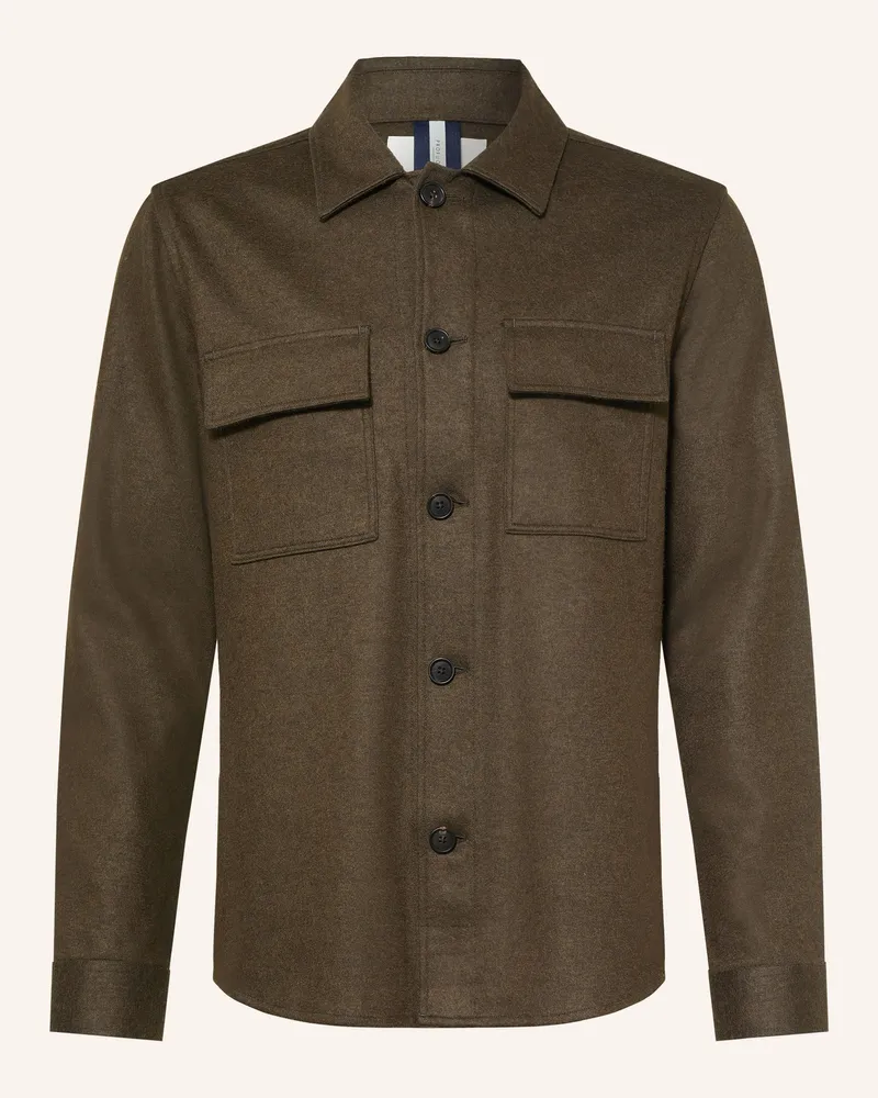 Profuomo Flanell-Overshirt gruen Dunkelgrün