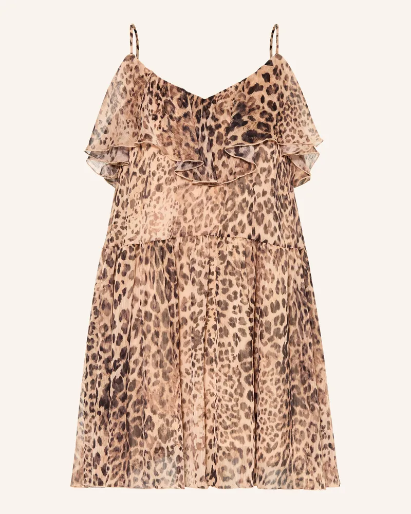 Mrs & HUGS Kleid Mit Volants braun Beige