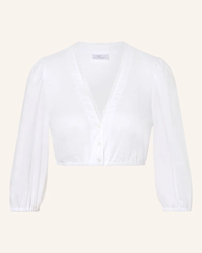 WALDORFF Dirndlbluse Mit 3/4-Arm weiss Weiss