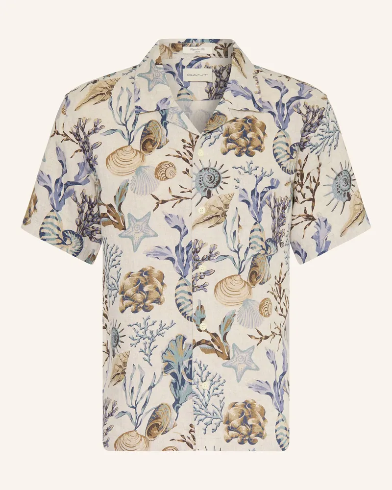 Gant Resorthemd Regular Fit aus Leinen Blau