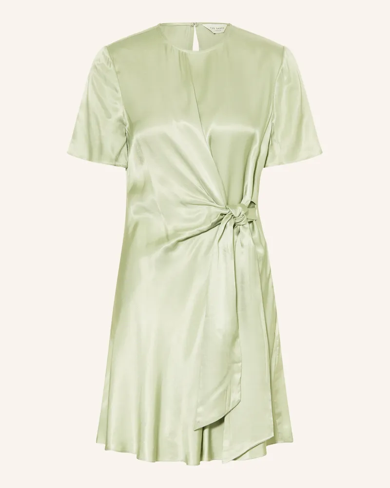 Ted Baker Satinkleid FLOREZI in Wickeloptik Hellgrün