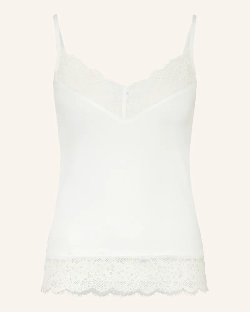 Darling Harbour Jerseytop Mit Spitze weiss Offwhite