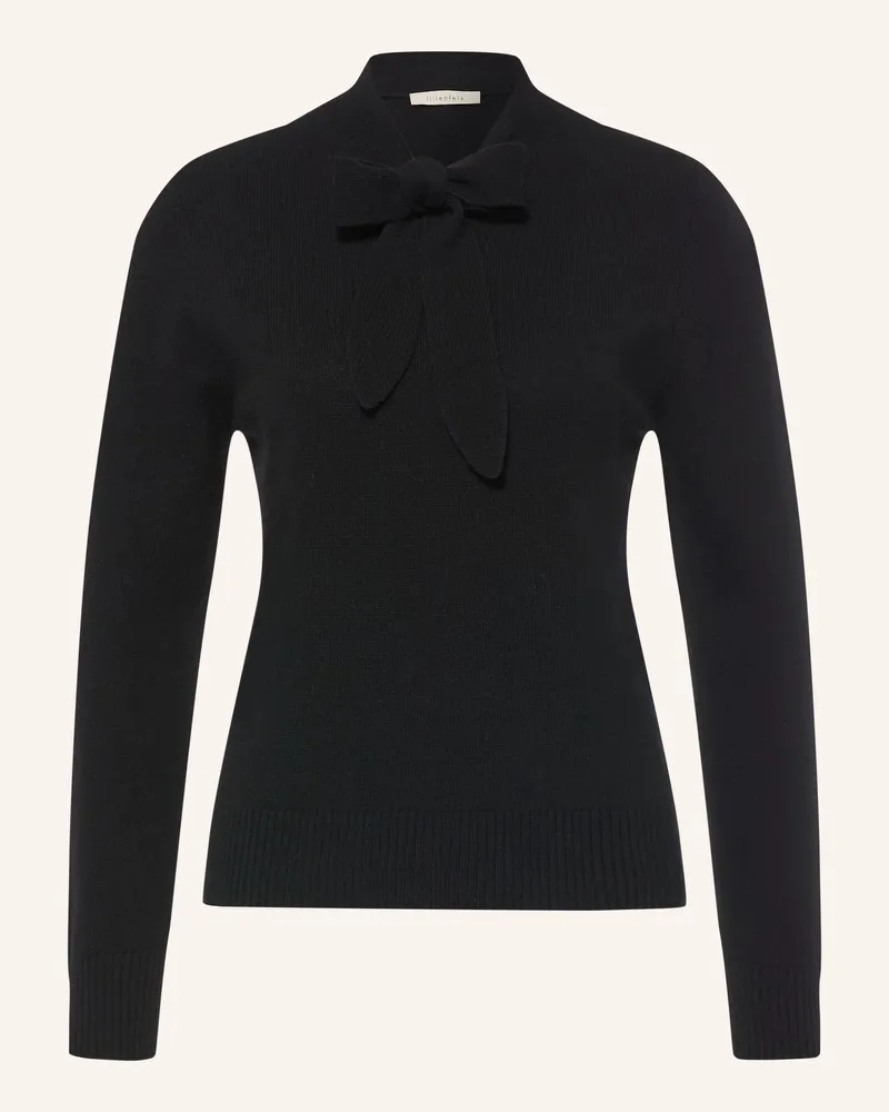 lilienfels Pullover Mit Cashmere Und Schluppe schwarz Schwarz