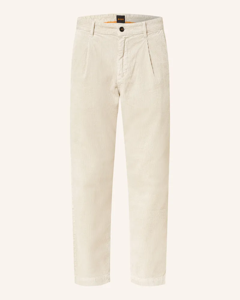 HUGO BOSS Cordchino SHYNE Slim Fit mit verkürzter Beinlänge Creme