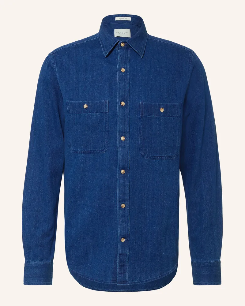 Gant Jeanshemd Regular Fit blau Blau