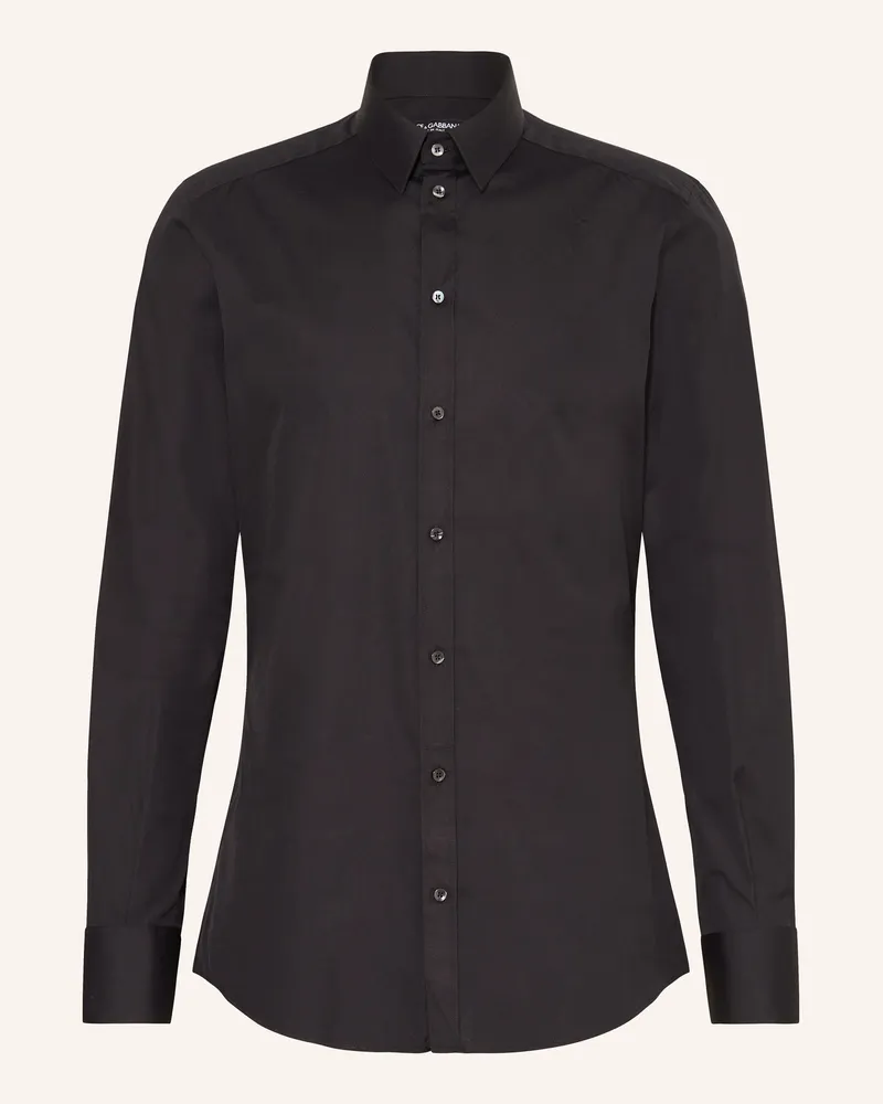 Dolce & Gabbana Hemd Slim Fit schwarz Schwarz