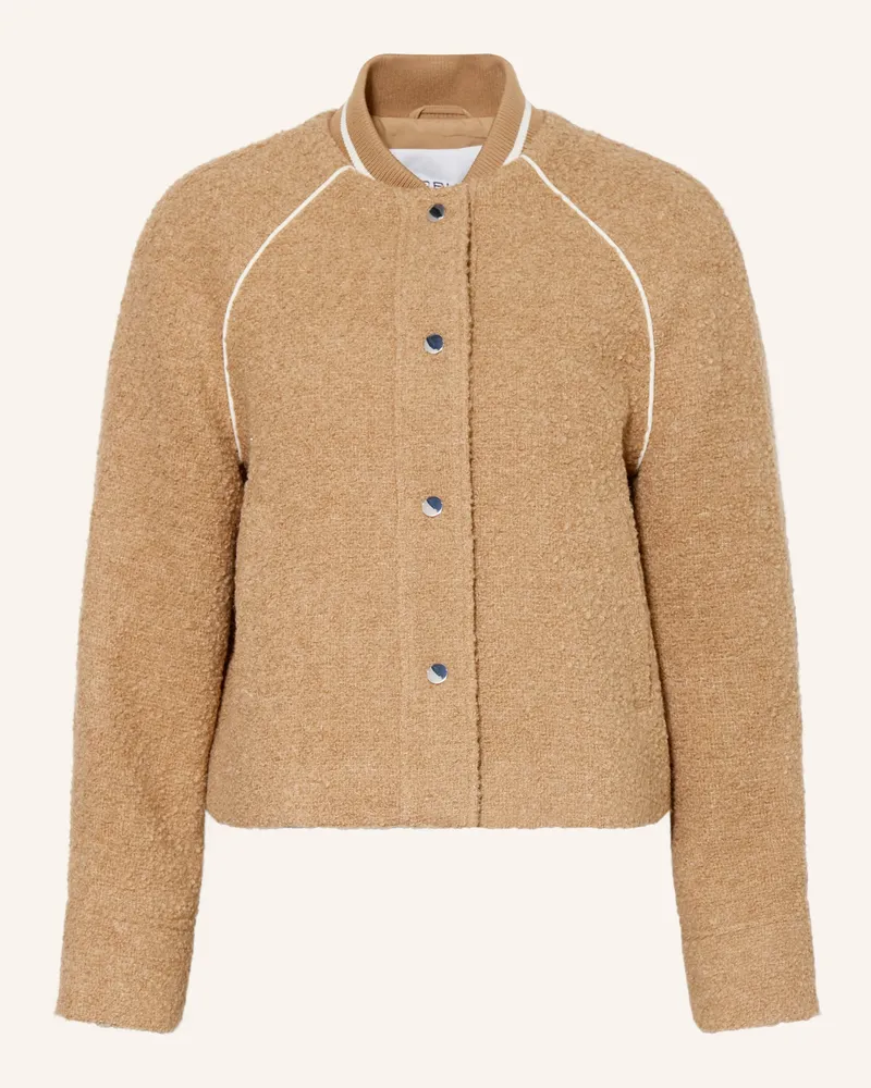 OPUS Bouclé-Jacke Hirona beige Hellbraun