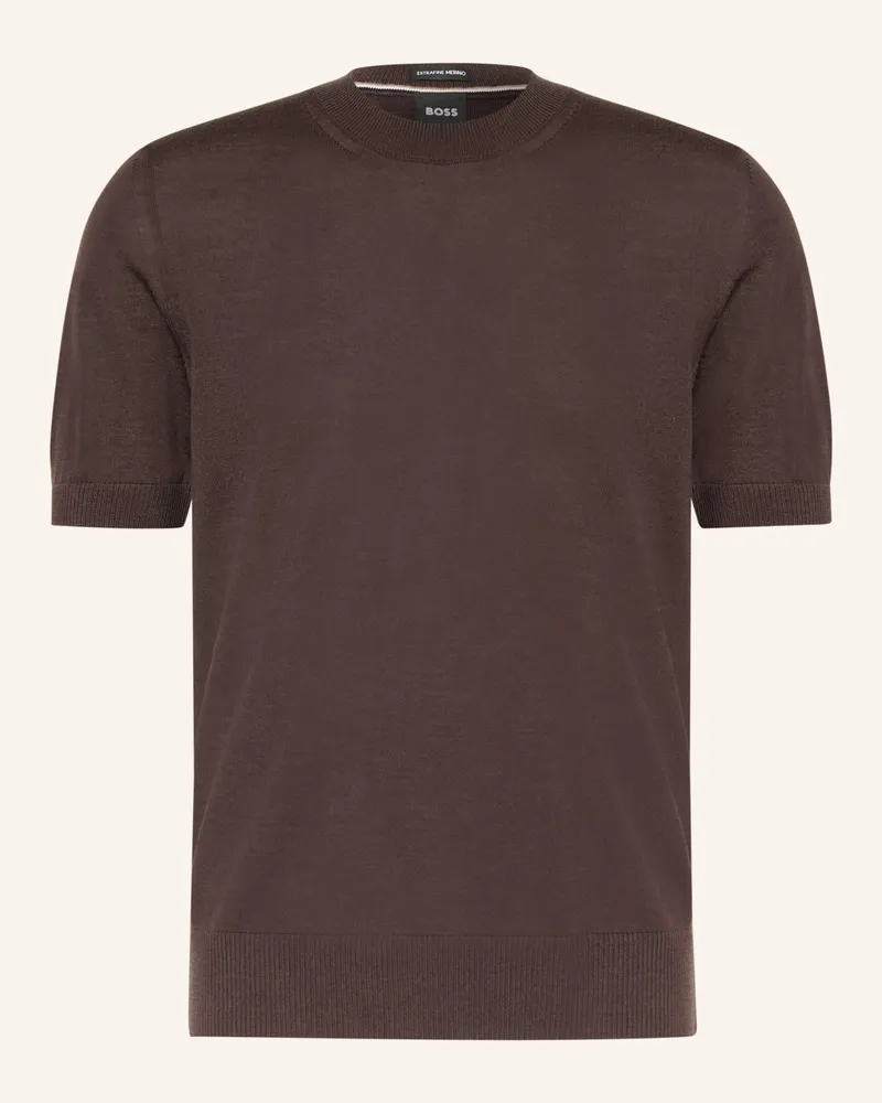 HUGO BOSS Strickshirt Umauro braun Dunkelbraun