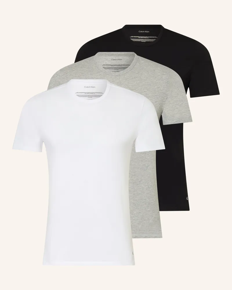 Calvin Klein 3er-Pack T-Shirts Cotton Stretch Blend grau Grau