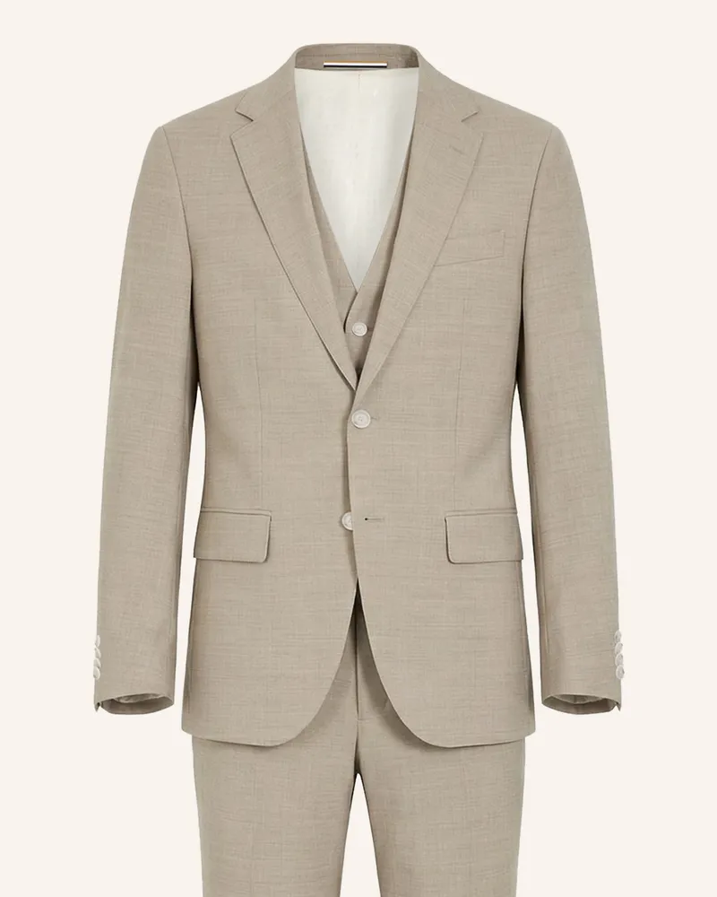 HUGO BOSS Business Anzug H-Jeckson-3pcs-253 Regular Fit gruen Khaki