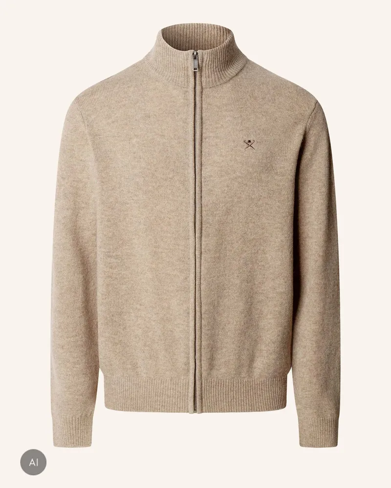 Hackett Pullover Lambswool Fzip weiss Weiss