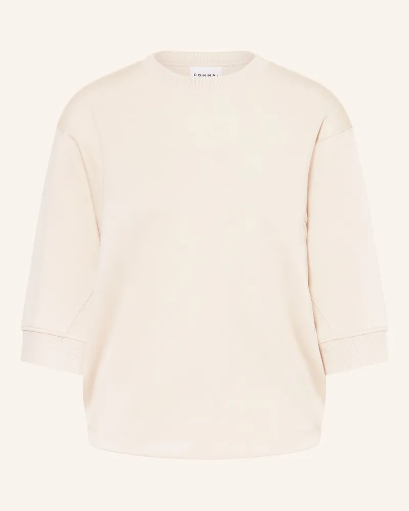 COMMA Sweatshirt mit 3/4-Arm Creme