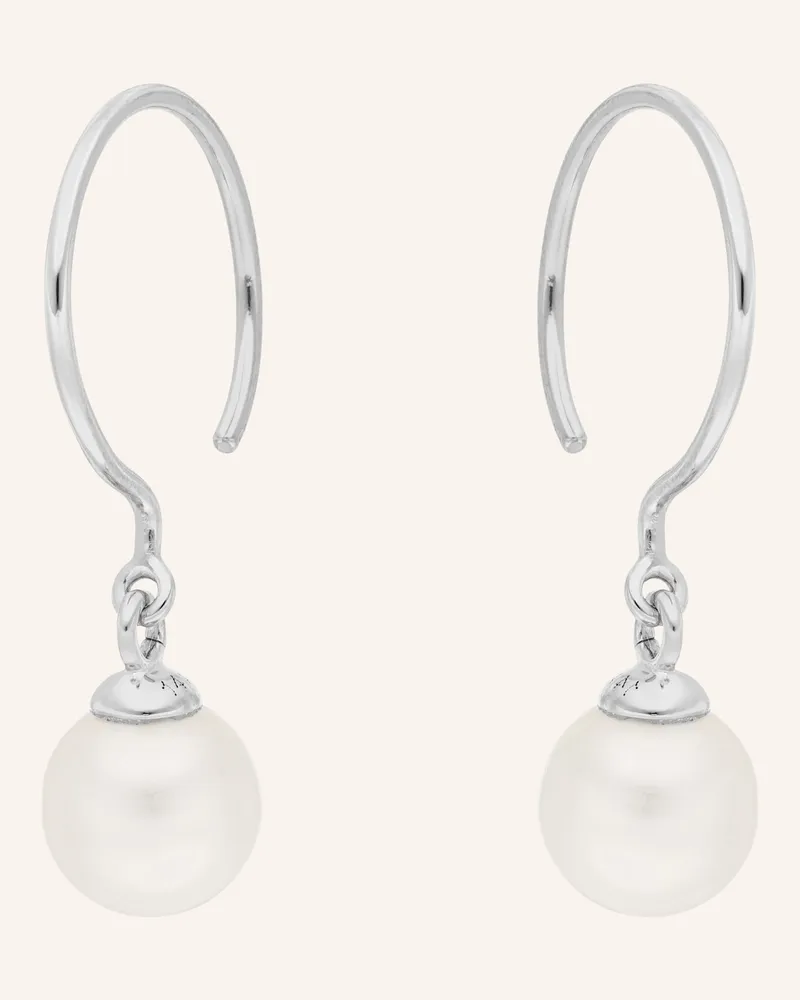 Leaf Ohrhänger Single Pearls Aus 14 Karat Weißgold silber Weissgold