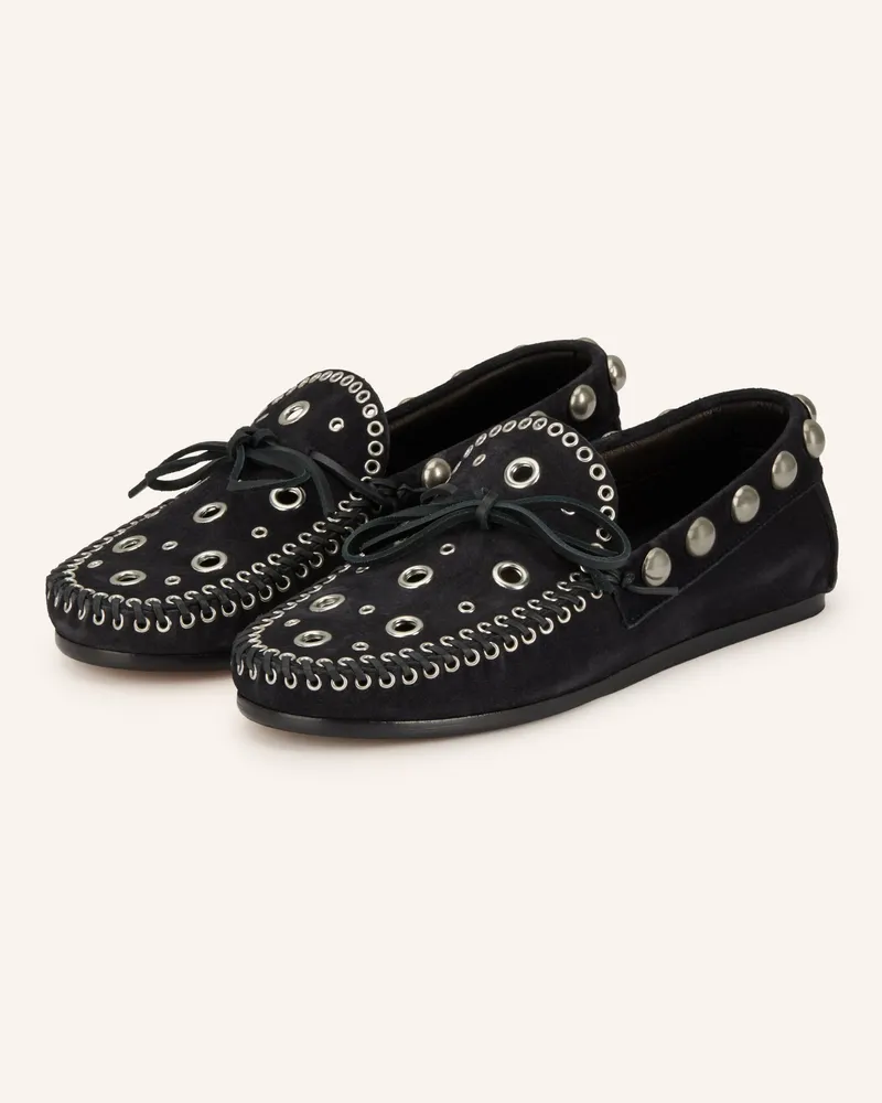 Isabel Marant Mokassins Mit Nieten schwarz Dunkelgrau