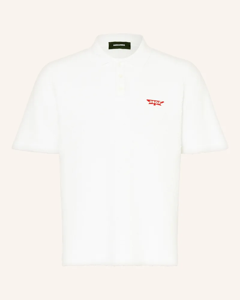 Dsquared2 Frottee-Poloshirt Tennis Fit Weiss