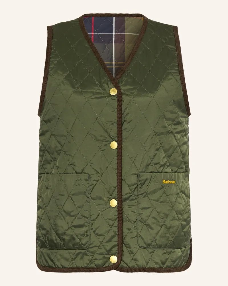 Barbour Steppweste Icons Liner Zum Wenden gruen Khaki