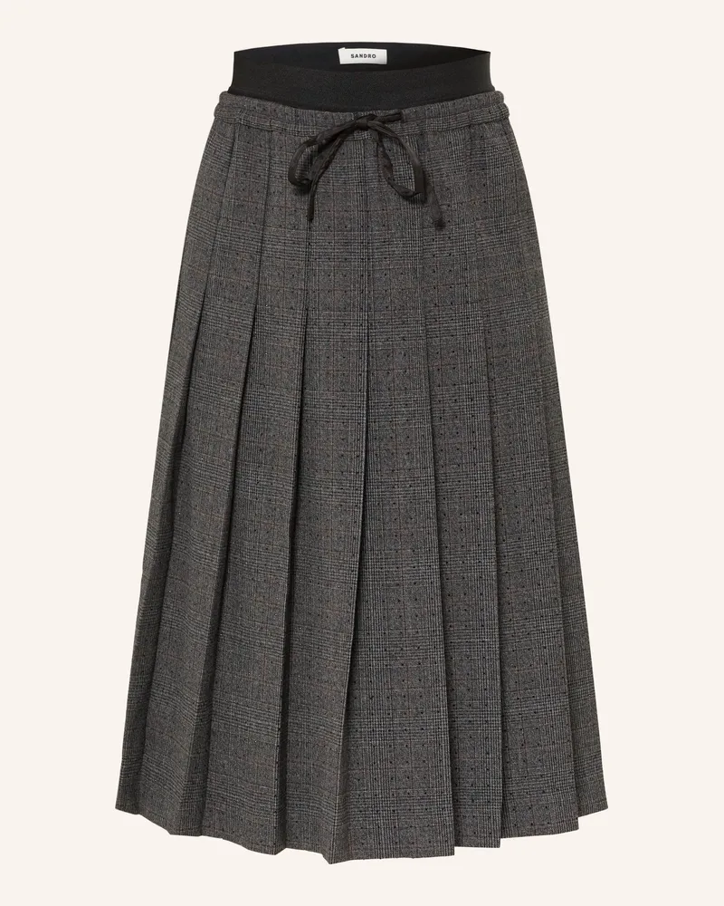 Sandro Faltenrock mit Schmucksteinen Dunkelgrau