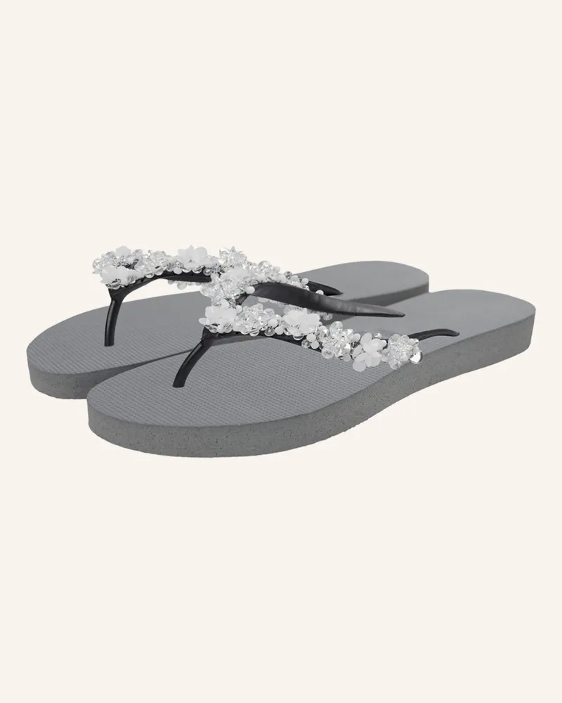 uzurii Zehentrenner PRECIOUS BLOOM WHITE Silber